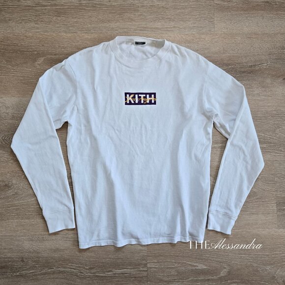 Kith Los Angeles Box Logo Long Sleeve Tee XS 100% Cotton Rare Deadstock Lakers - Picture 1 of 16